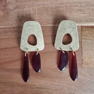 Abstract Organic Shape Stud Dangle Earrings